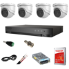 Sistem supraveghere video interior complet Hikvision 4 camere Turbo HD 5 MP 20 m IR accesorii incluse
