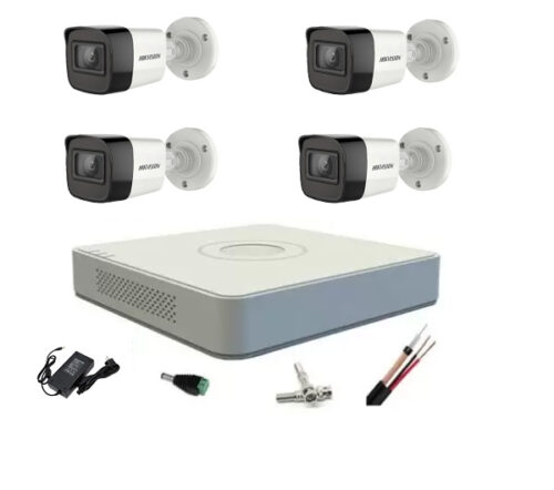 Sistem supraveghere profesional Hikvision 4 camere 5MP Turbo HD IR 20m DVR 4 canale 8 MP