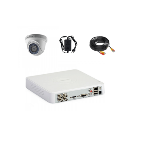 Kit sistem supraveghere video 1 camera 2MP interior complet Hikvision IR 20 m cu DVR