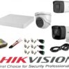 Sistem supraveghere video Hikvision 3 camere 5MP 2 exterior Turbo HD IR 80M si IR 40M si 1 interior IR 20m DVR 4 canale cu full accesorii