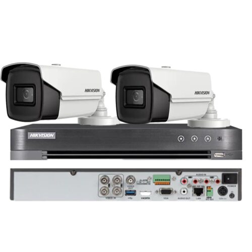 Sistem de supraveghere HIKVISION 2 camere bullet 8MP