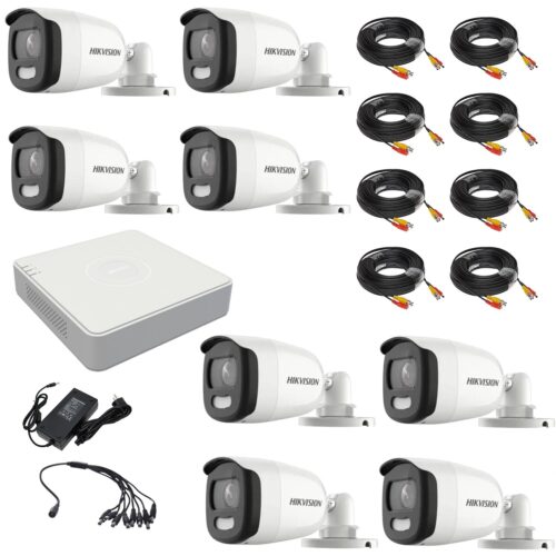 Kit supraveghere video Hikvision 8 camere ColorVU 2MP