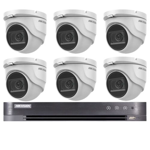 Sistem supraveghere 6 camere Hikvision 4 in 1 8MP