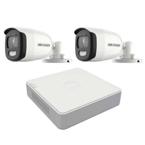 Sistem supraveghere Hikvision 2 camere 5MP ColorVU Lentila 2.8mm