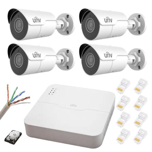 Sistem supraveghere IP PoE UNV 4 camere Starlight