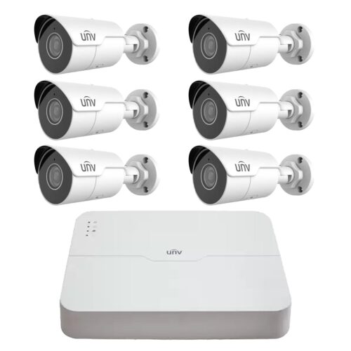 Sistem supraveghere 6 camere UNV 4MP IP PoE Starlight