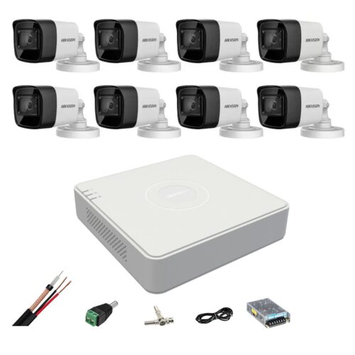 Sistem de supraveghere 8 camere Hikvision 4 in 1 8MP