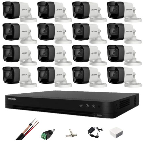 Sistem de supraveghere Hikvision 16 camere 8MP 4 in 1