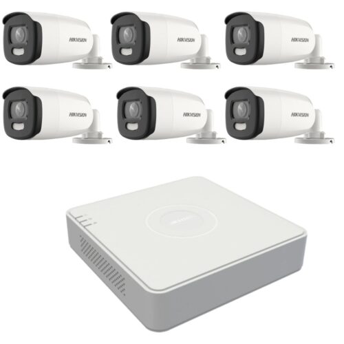 Kit de supraveghere Hikvision 6 camere 5MP ColorVu