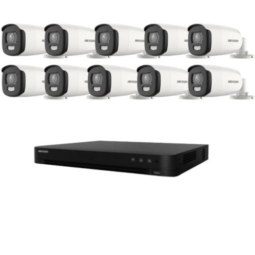 Sistem de supraveghere Hikvision 10 camere 5MP ColorVu