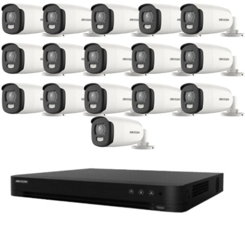 Kit de supraveghere Hikvision 16 camere 5MP ColorVu