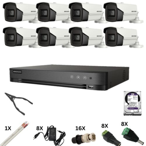 Kit de supraveghere Hikvision cu 8 camere