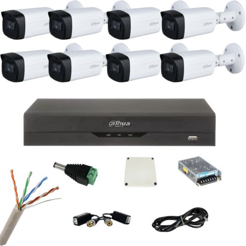 Kit de supraveghere cu 8 camere Dahua de 5 Megapixeli