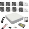 Kit supraveghere Hikvision 8 camere Dual Light 5 MP Lumina alba 40 IR 40 DVR 8 canale 4 MP Hard