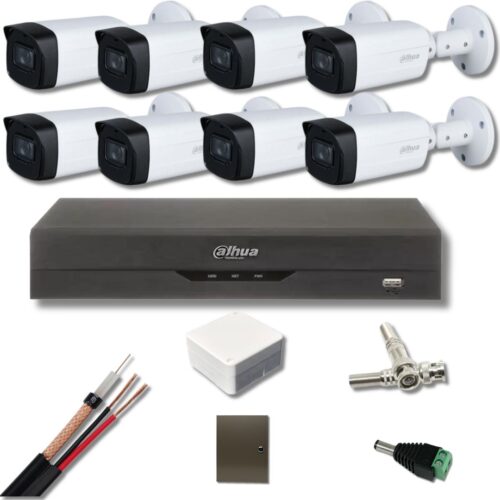 Kit supraveghere Dahua 8 camere 5 Megapixeli Starlight IR 80M DVR 8 canale 8 Megapixeli