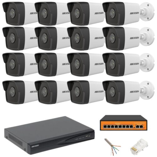 Sistem supraveghere 16 camere Hikvision IP 4MP NVR 4K 16 canale 8MP accesorii