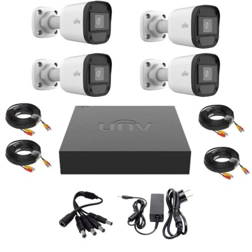 Sistem de supraveghere Uniview 4 camere de 2 Megapixeli Infrarosu 20M DVR Hibrid cu 4 canale 2MP Accesorii