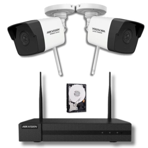 Sistem supraveghere Hikvision seria HiWatch 2 camere IP Wi-Fi 2 Megapixeli