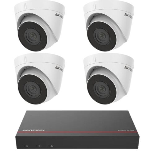 Kit supraveghere Hikvision  4 camere IP 2MP IR30m PoE NVR 4 canale 4MP SSD 1TB Preinstalant