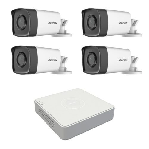 Kit 4 camere supraveghere exterior  Hikvision 2MP 1080P 40m IR lentila 2.8mm 92 grade