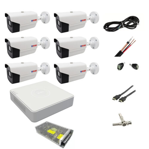 Kit complet 6 camere supraveghere exterior 2MP 40m IR