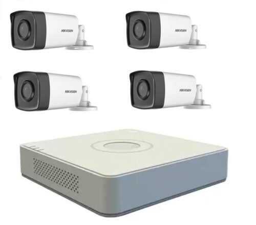 Kit supraveghere Hikvision Turbo HD 1080P cu 4 camere cu IR 80 m