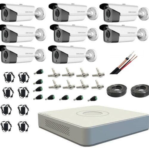 Kit sistem complet 8 camere supraveghere Hikvision 1080P 80 m IR lentila 3.6mm