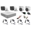 Sistem supraveghere mixt audio-video Hikvision 4 camere Turbo HD 2MP