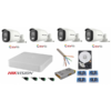 Sistem supraveghere Hikvision 4 camere 5MP Ultra HD Color VU full time ( color noaptea ) cu accesorii