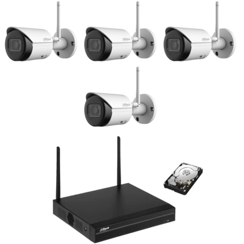 Sistem supraveghere 4 camere IP WiFi Dahua 4MP