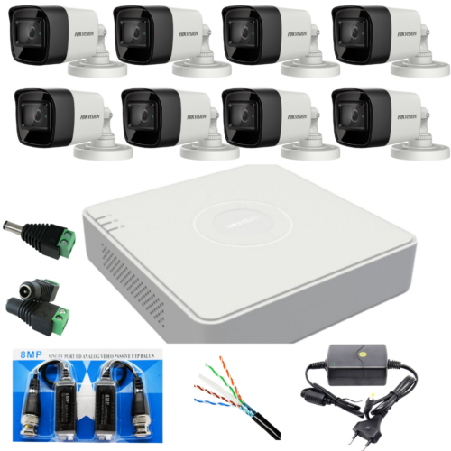 Sistem Supraveghere profesional  Hikvision  8 Camere 5MP Turbo HD IR 80