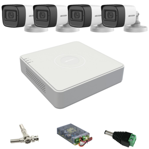 Sistem de supraveghere Hikvision cu 4 camere de 2 Megapixeli