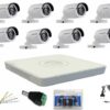 Sistem supraveghere profesional Hikvision cu 8 camere video de 2MP FULL HD IR 20m