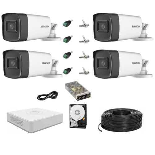 Kit 4 camere supraveghere supraveghere 2MP FULL HD IR 40m cu accesorii