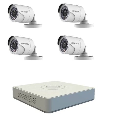 Sistem de supraveghere basic 4 camere supraveghere exterior 2MP Hikvision Turbo HD